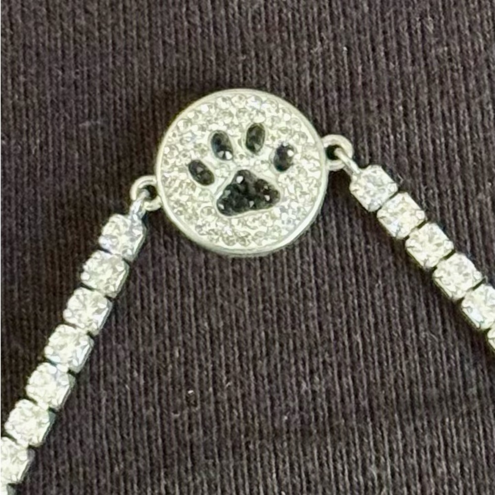 U7 Fashion Paw Print Rhinestone Adjustable Bracelet - Picture 2 of 2